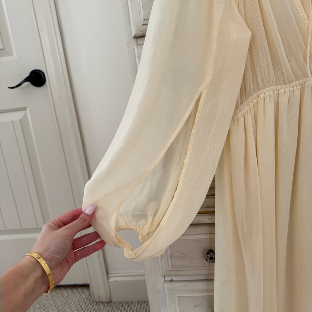 H&M Cream Bohemian Chiffon Festival Maxi Dress - Picture 4 of 6